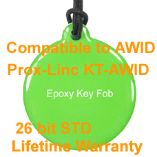RFID Proximity Epoxy Key Fob 26 BIT STD AWID Compatible with KT-AWID Tag